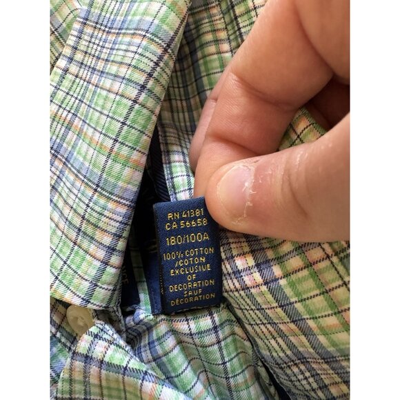 Ralph Lauren Plaid Performance Shirt Size Large Button Down Men Shirt Cotton - Picture 10 of 12